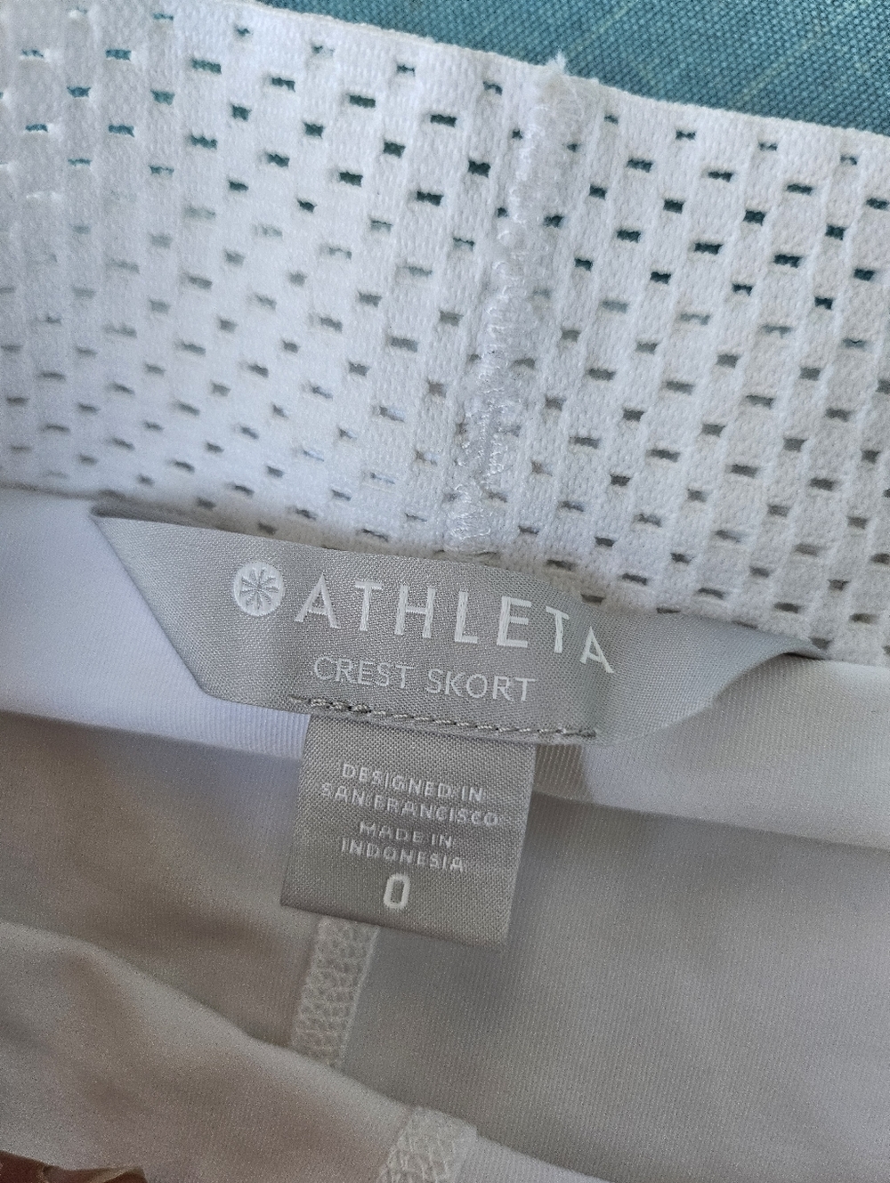 Athleta Crest Skort Womens 0 White Ripstop 15" Stretch Tennis Pickleball Skirt - Picture 5 of 10